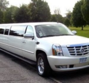Image of white Escalade limousine