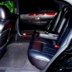 Image of inside black lincoln town car