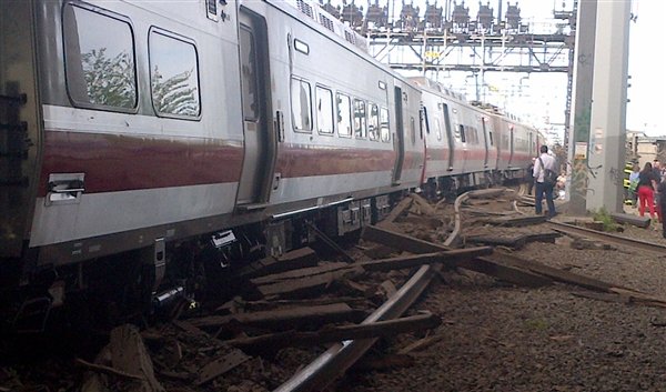 photo of destroyed metro north tracks