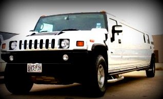 Ride in luxury to the airport club house White Hummer Elegant Limo for events and weddings.