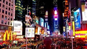 Image of Times Square with a Manhattan Limo