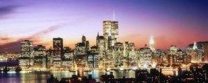 Image of Manhattan city lights with a Limo of CT
