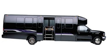 24 passenger beautiful black party bus with pole and 2 bar areas picture