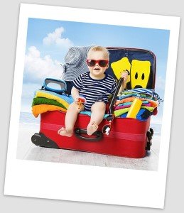 Picture of child in suitcase