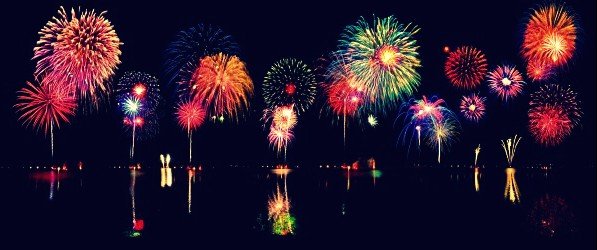 Image of Fourth of July fireworks in a Connecticut Limousine